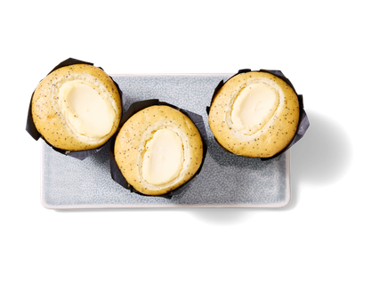 Lemon poppy cheesecake muffin