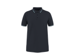 Polo ESMARA MEN azul-marinho com gola e punhos listrados.