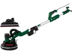 Lixadeira de parede e teto PARKSIDE® com acessórios em fundo preto.