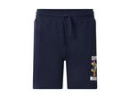 Dark blue shorts with a drawstring waist and a Super Mario graphic on the right leg.