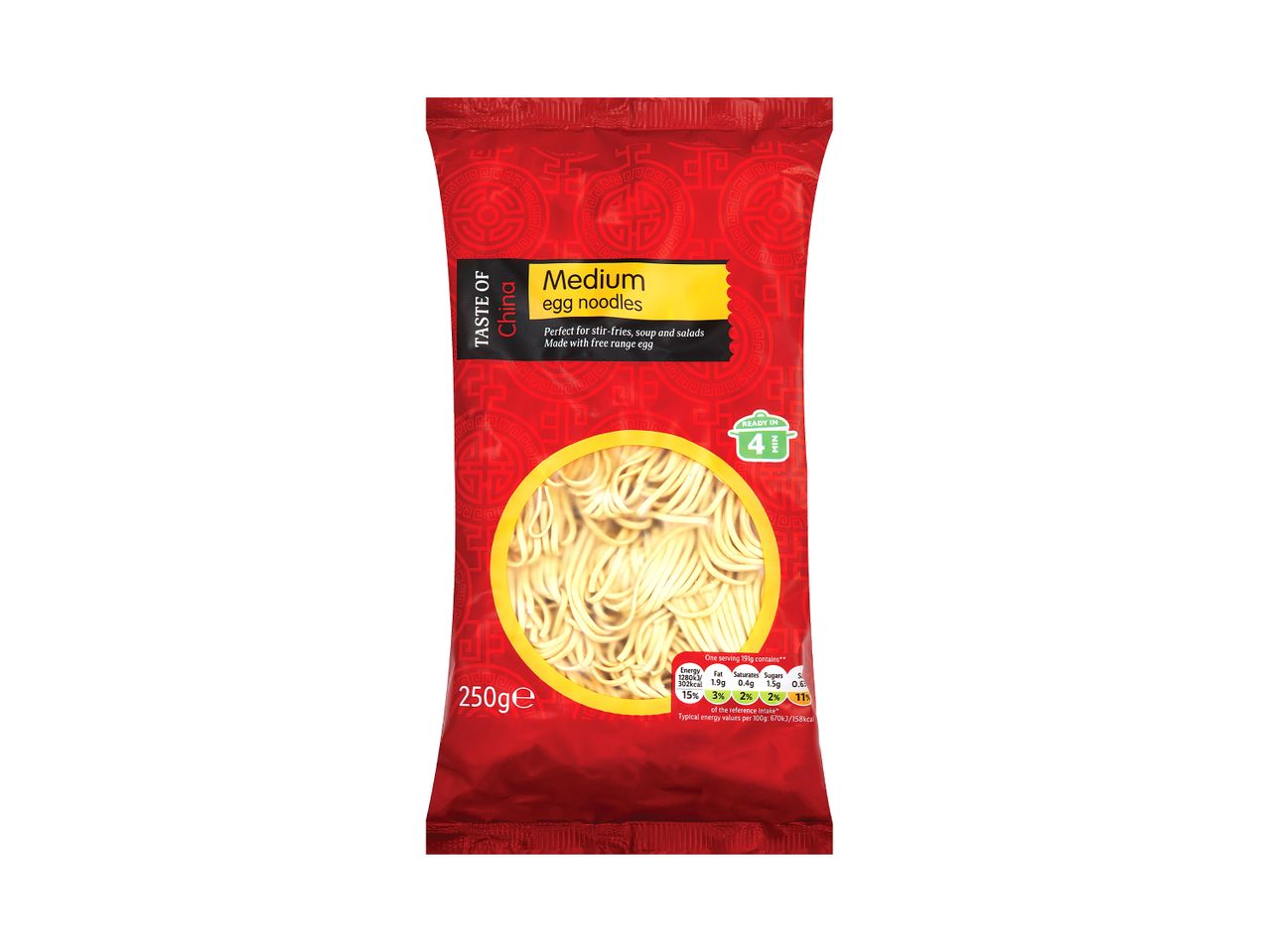 Taste of China medium egg noodles: perfect for stir-fries, soups and salads.
