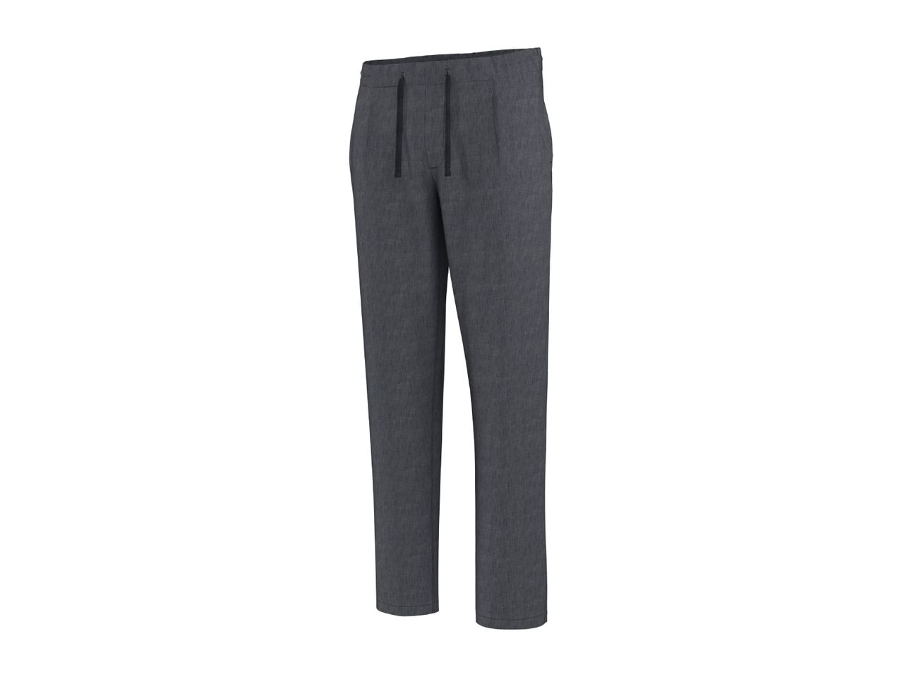 Dark grey men's casual trousers with a drawstring waist.