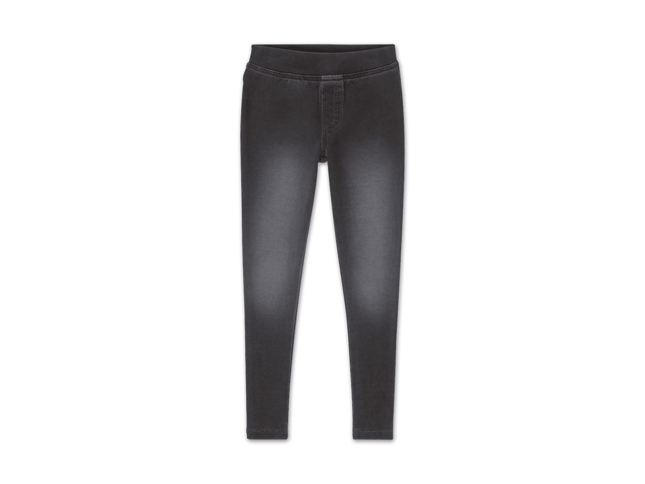 Dunkelgraue Jeansleggings für Kinder.