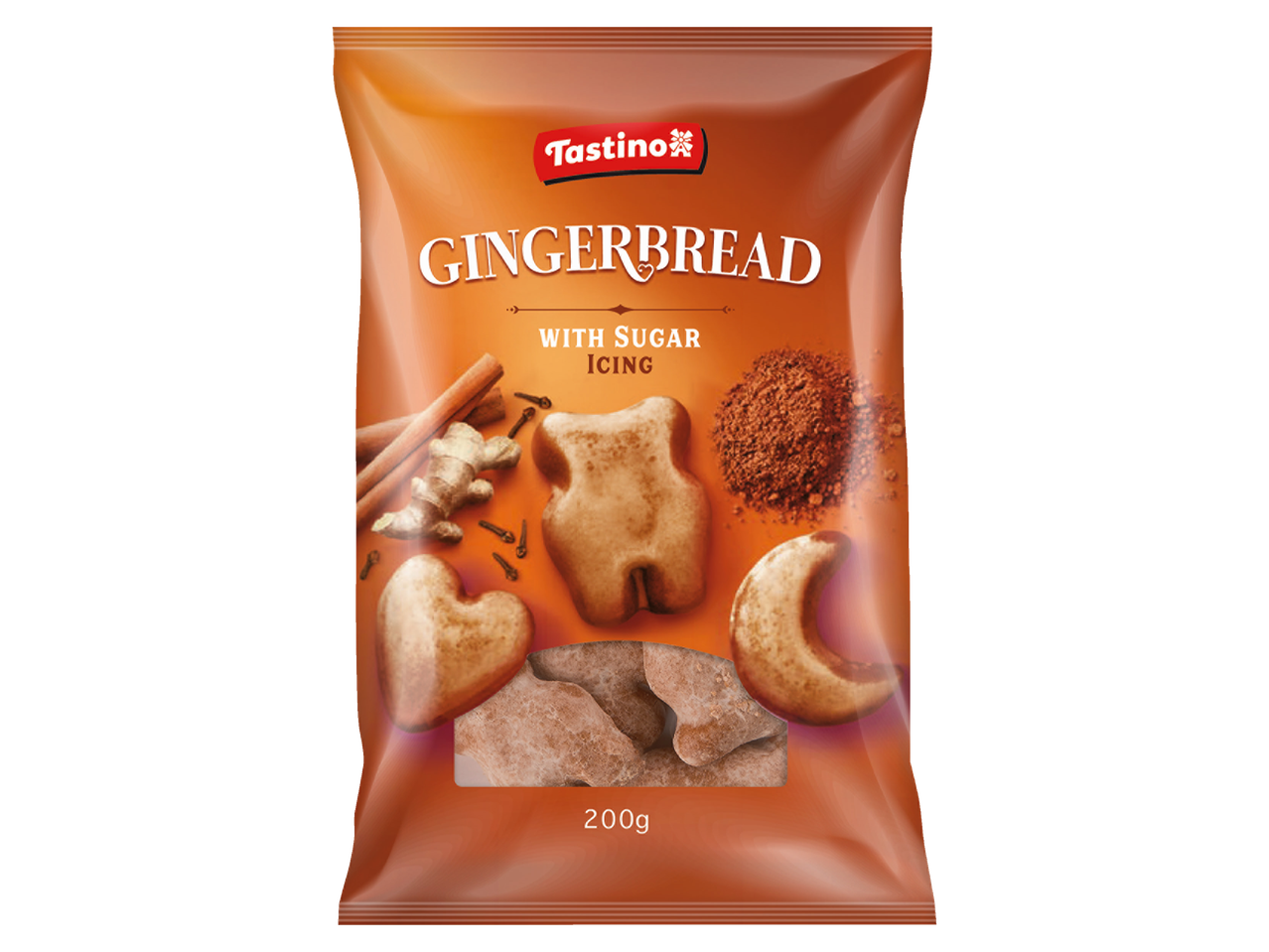 Tastino Turtă dulce glazurată într-un ambalaj.