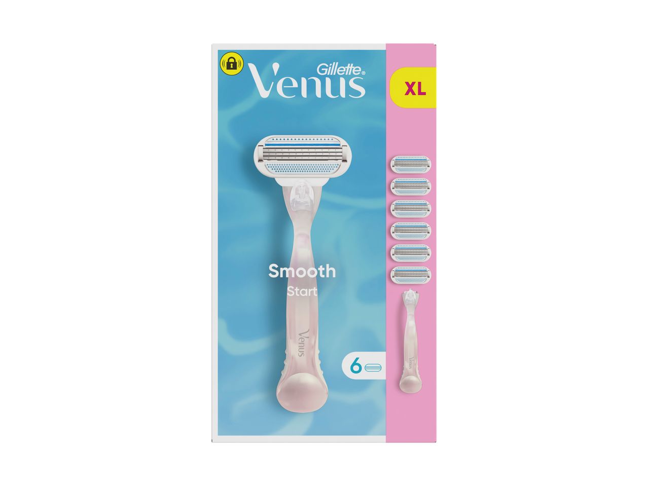 Coffret Gillette Venus Smooth Start XL avec 6 lames.