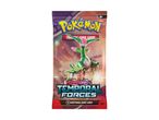 Pokémon-kortspil boosterpakke med 10 kort fra Scarlet & Violet Temporal Forces-serien.