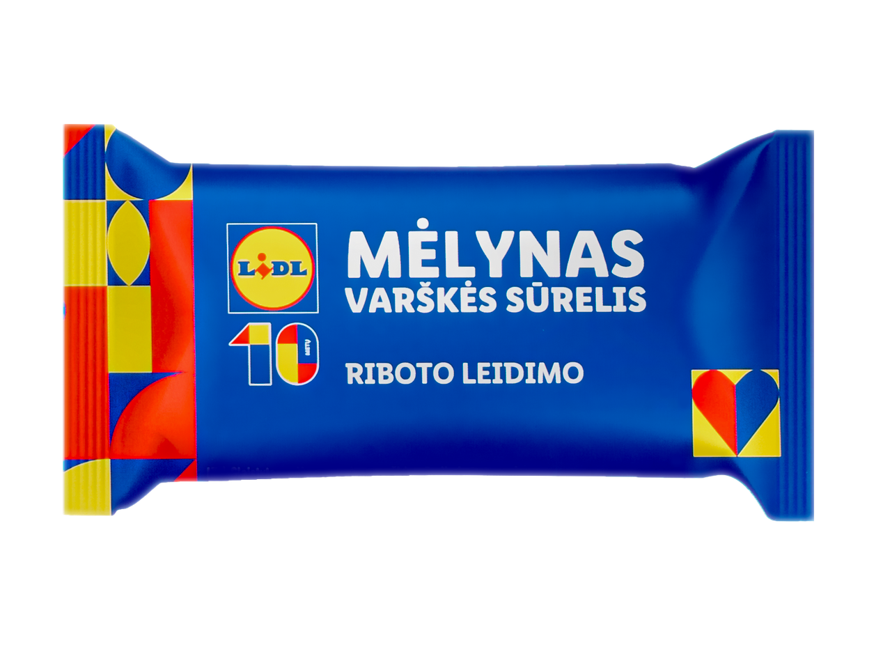 Lidl „Mėlynas“ kramtomosios gumos skonio varškės sūrelis, riboto leidimo.