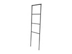 Black metal towel ladder with four rungs