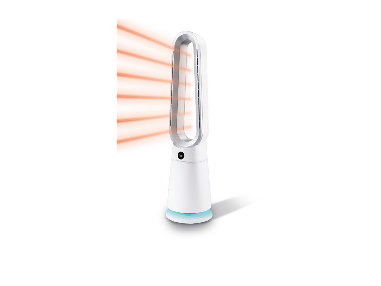 Go to full screen view: Silvercrest Bladeless Tower Fan Heater - White - Image 4