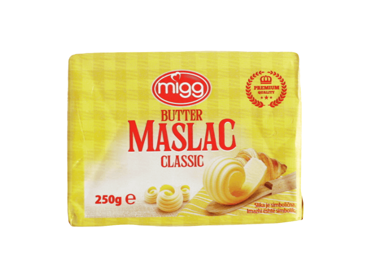 Pakovanje putera od 250g sa natpisom „Classic“ i slikom putera.