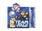 Paw Patrol notesbog og penalhus med Marshall, Chase og Rubble og teksten 'TEAM PAW!'