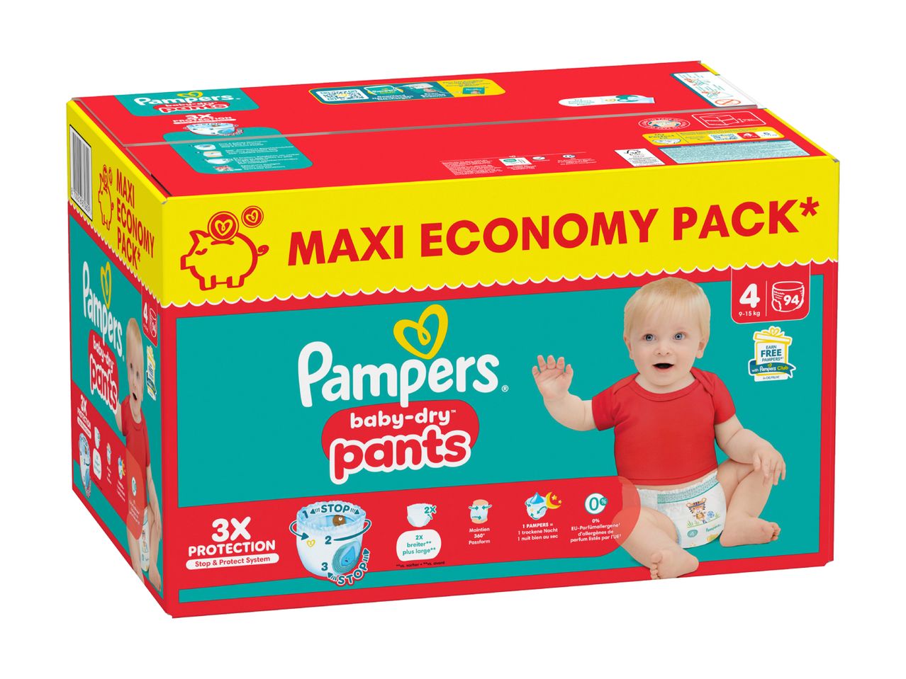 Maxi-Sparpack Pampers Baby-Dry Pants Größe 4 (9-15 kg)