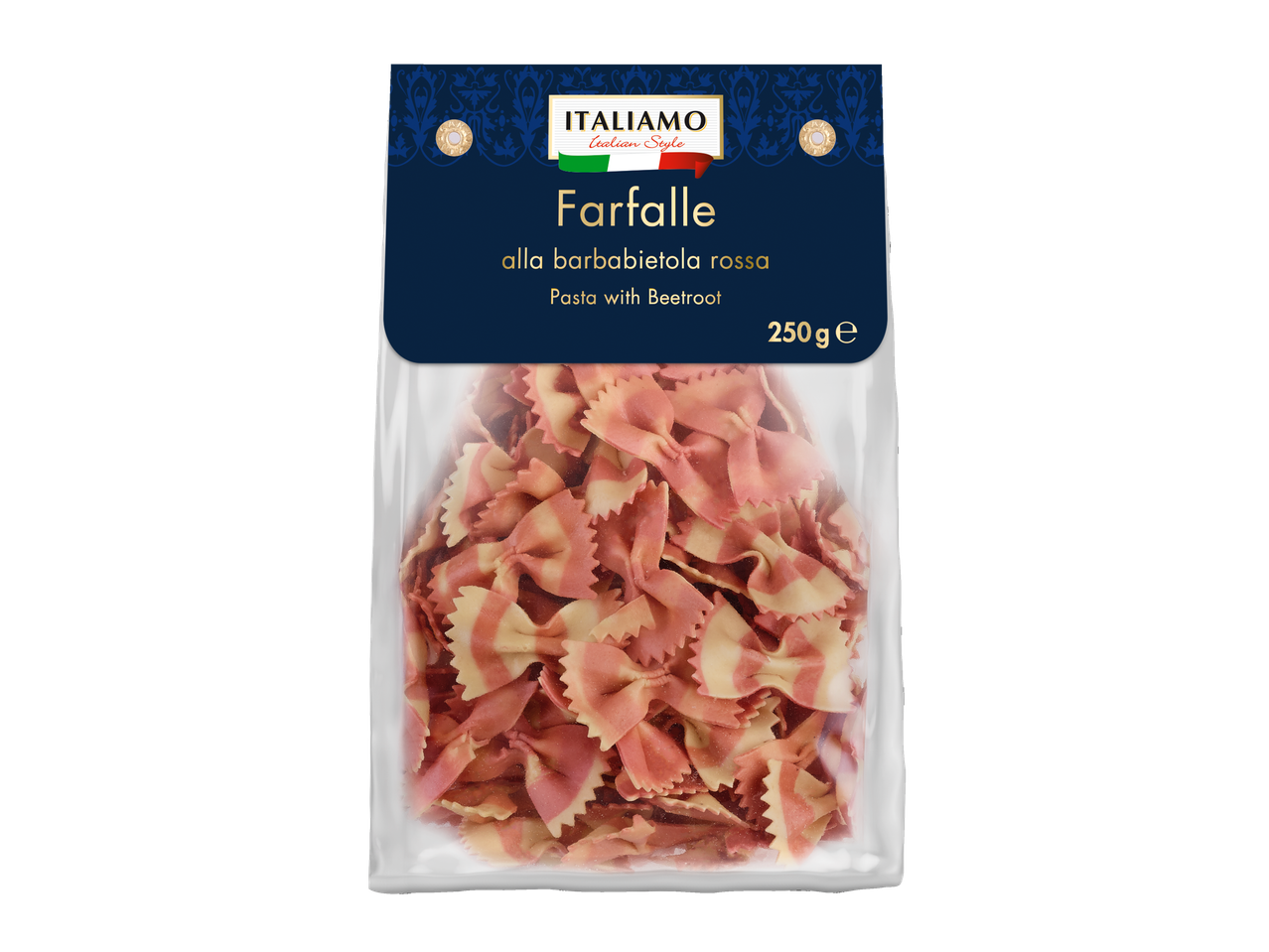 Massa farfalle com beterraba Italiamo.