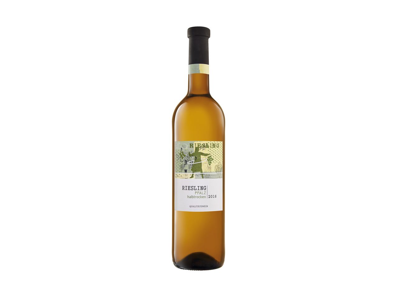 Riesling Pfalz vinflaske.