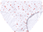 Cuecas brancas infantis com corações rosa