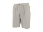 Light grey men's shorts with a drawstring waist and a decorative button.