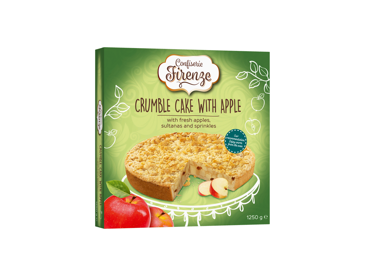 Prăjitură crumble cu mere Confiserie Firenze.