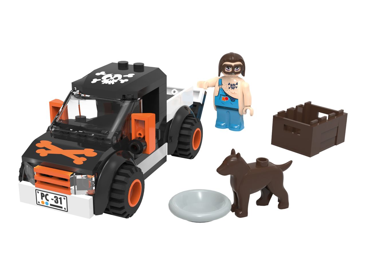 Pickup Truck Building Bricks Set - 77 Pieces