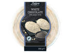 Deluxe baltā šokolāde ar magoņsēklām, 350 g.