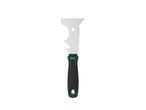 A multi-tool with a silver blade and a black and green handle, featuring the Parkside logo.