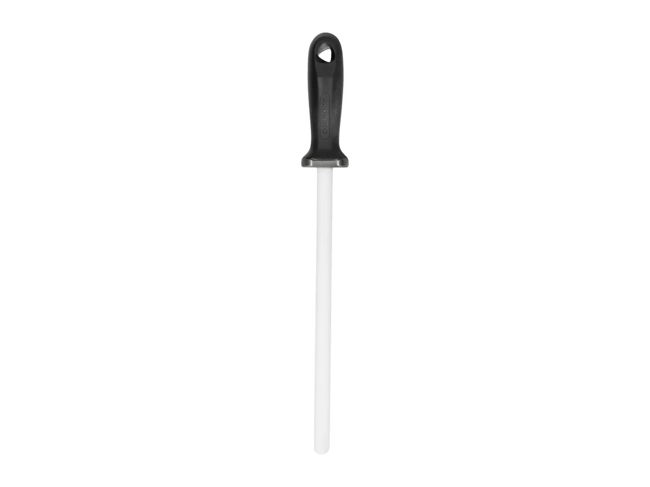 Ceramic sharpening steel with a black handle