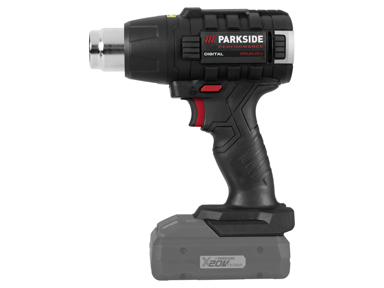 Pistola de ar quente sem fios PARKSIDE PERFORMANCE PPHLGA 20-Li com bateria X 20V TEAM.