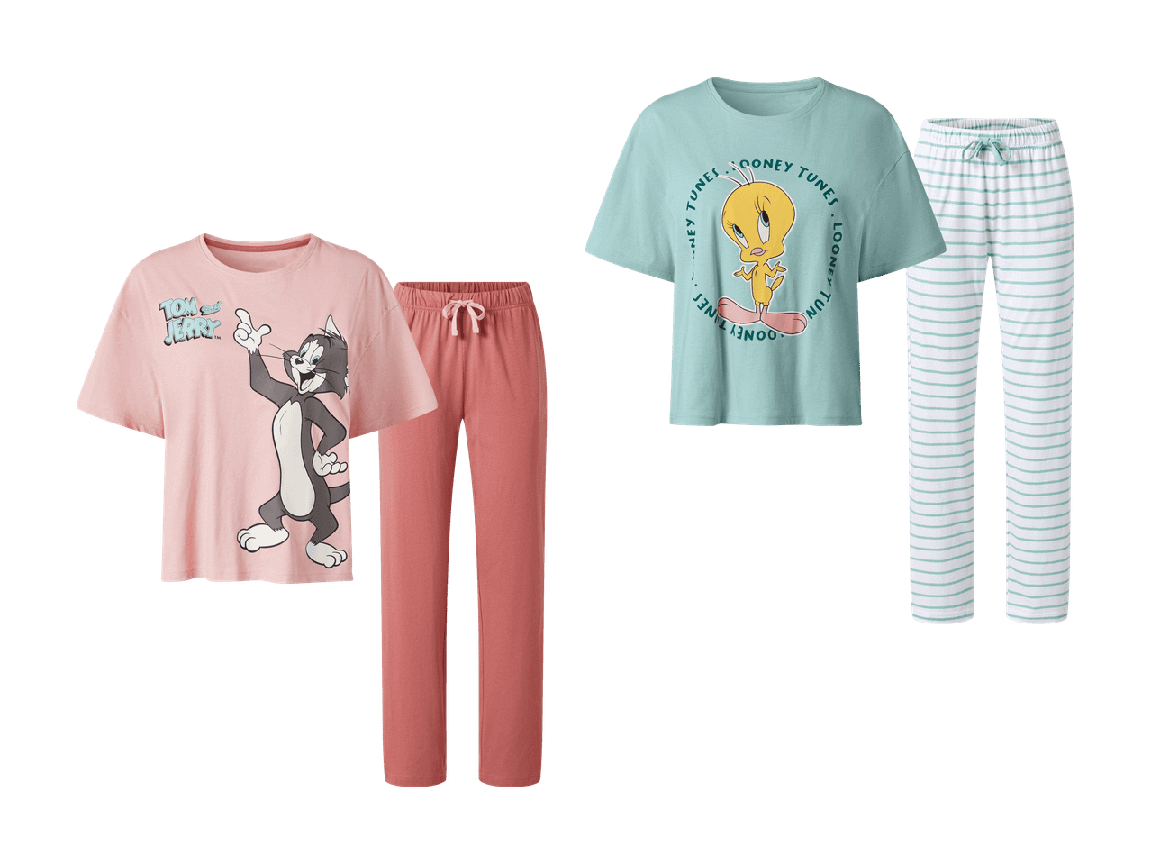 Damenpyjamas mit Tom & Jerry und Tweety.