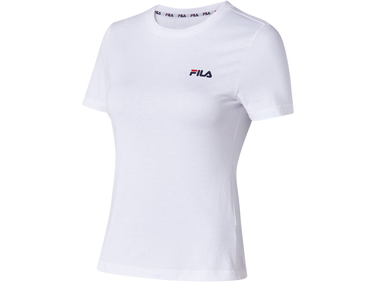 White Fila women's t-shirt with small logo.