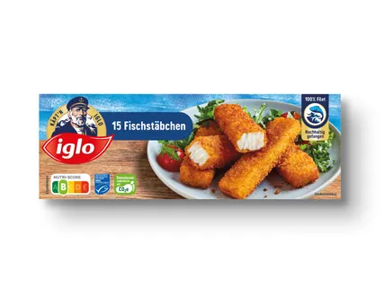 Iglo Fischstäbchen/Knusper-Fisch/Backfisch-Stäbchen