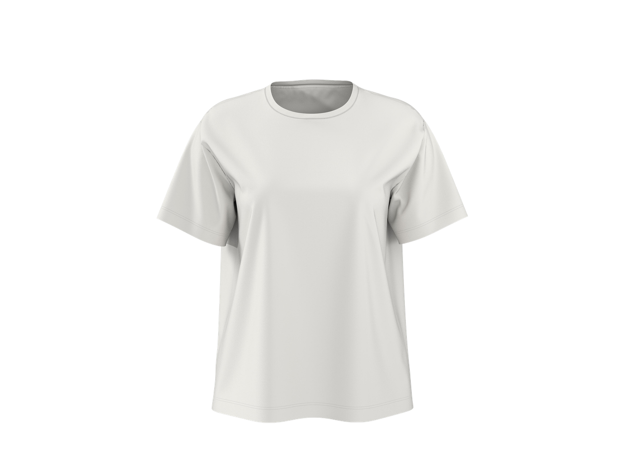 Fehér, rövid ujjú póló fekete háttér előtt.