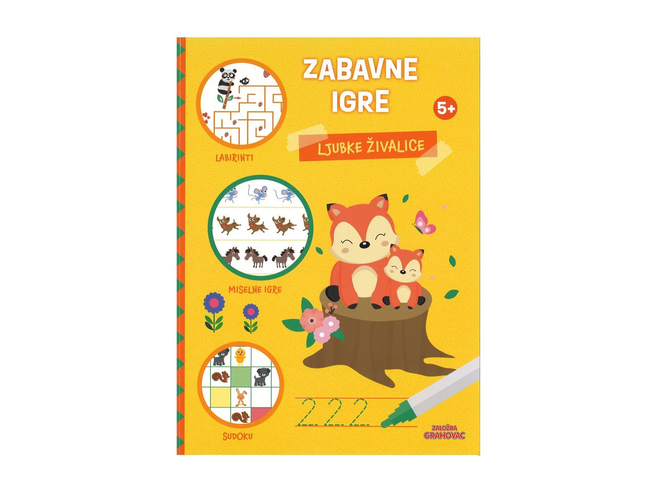 Knjiga za risanje z živalmi gozda za otroke.