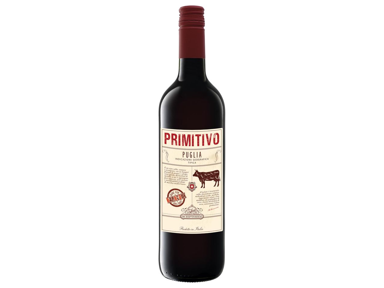 Egy üveg Primitivo bor.