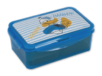 Eine blaue Donald Duck Brotdose.