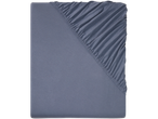 Light blue jersey fitted sheets.