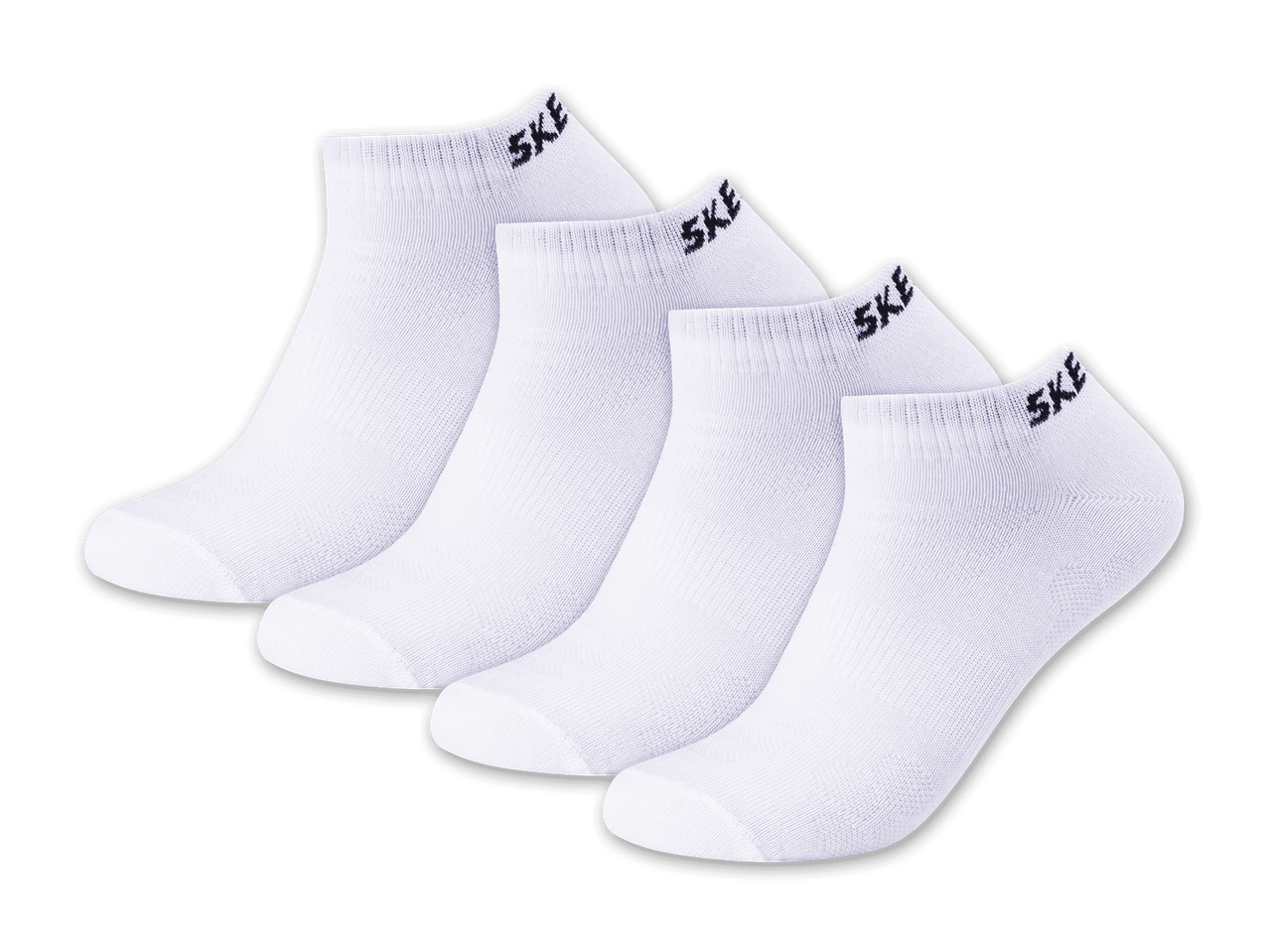 Drei Paar weiße Ballerina-Socken.