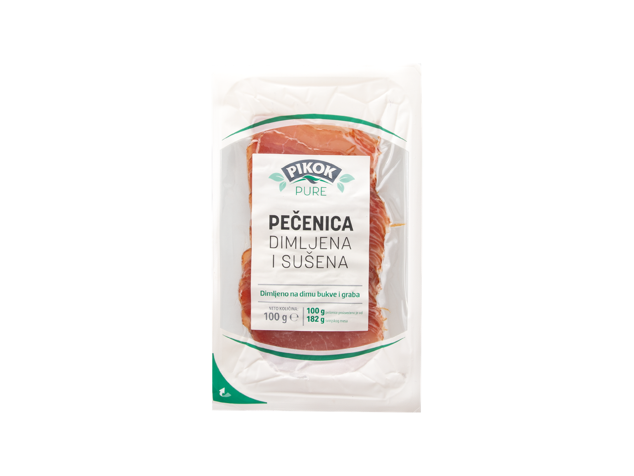 PIKOK Pure dimljena i sušena pečenica, neto količina 100 g.