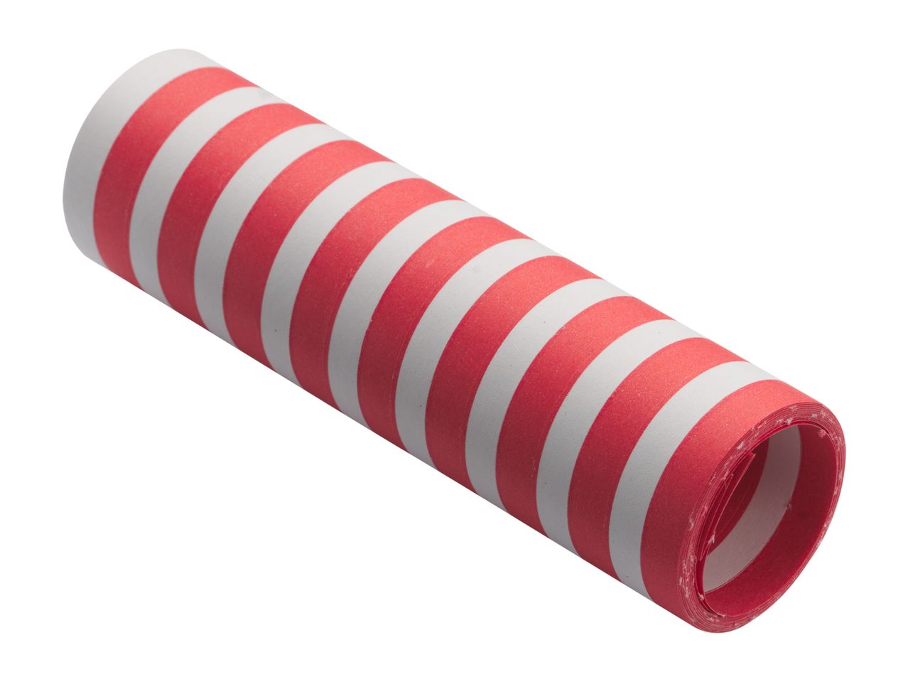 Red and white striped paper roll