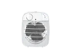 TRONIC® Heizlüfter „Basic“, a white electric heater with two rotary knobs and an indicator light.