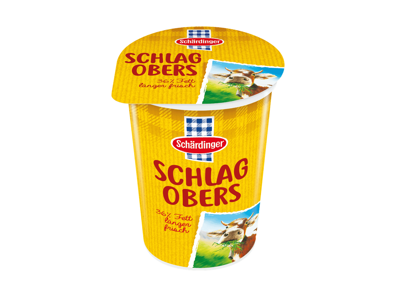 Schlagobers Becher von einer unbekannten Marke.