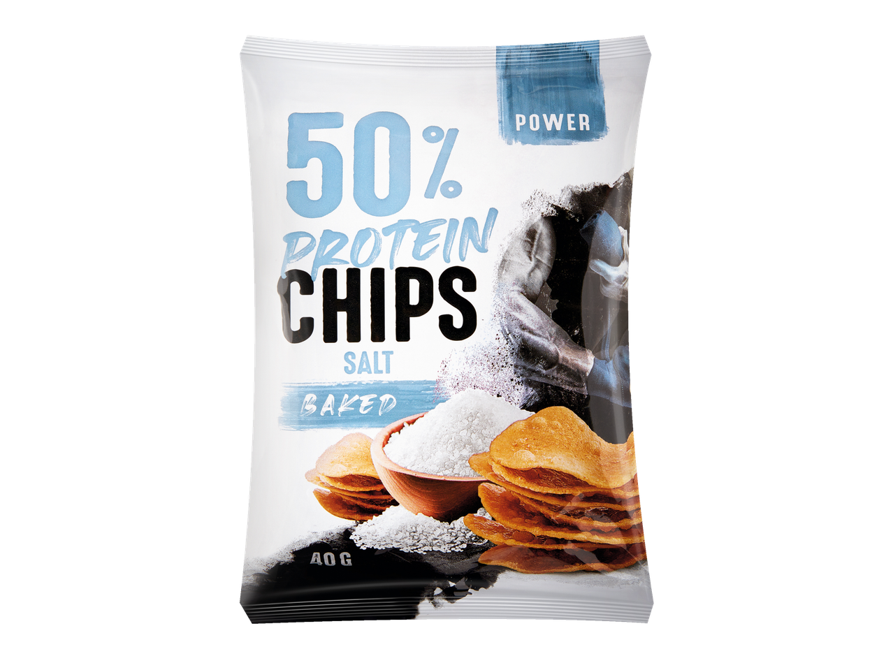 Chipsuri proteice 50%, coapte, cu sare.
