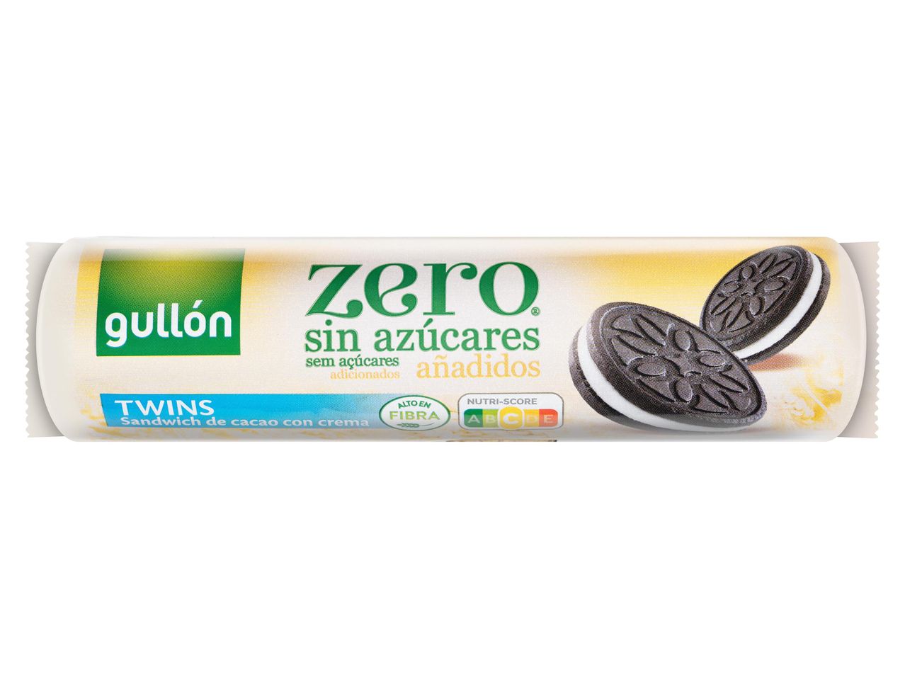 Gullón Zero Twins kakaós kekszek hozzáadott cukor nélkül.