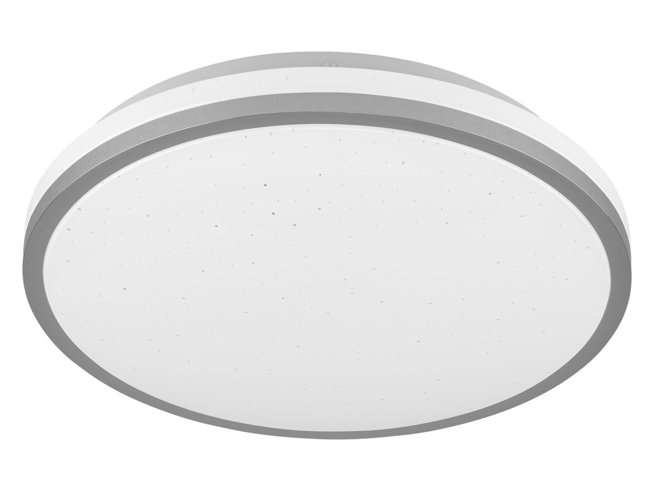 Candeeiro de teto LED Livarno para casa de banho, redondo, branco com efeito brilhante.