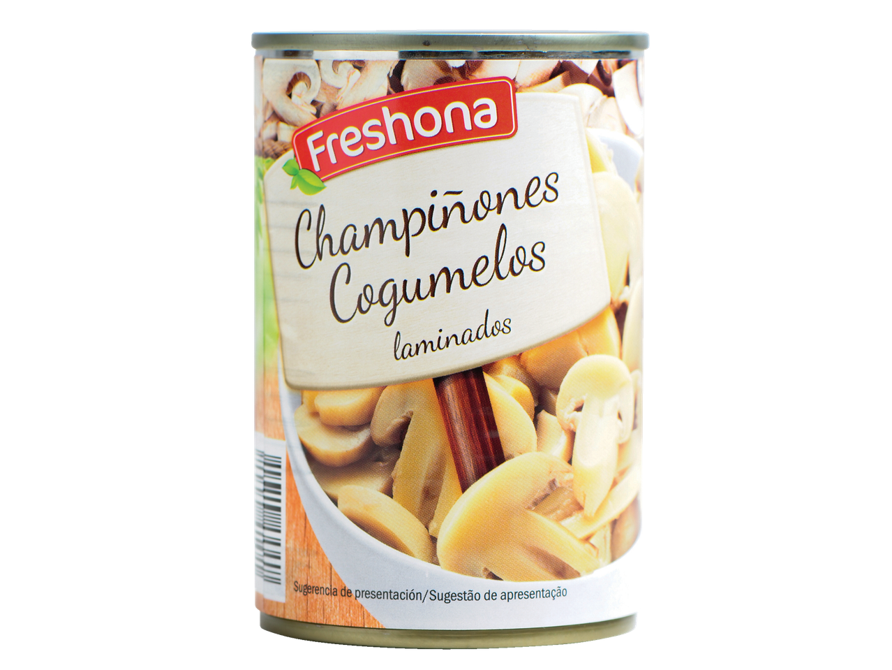 Fresona Champignons Cogumelos laminados: Lata de cogumelos fatiados.