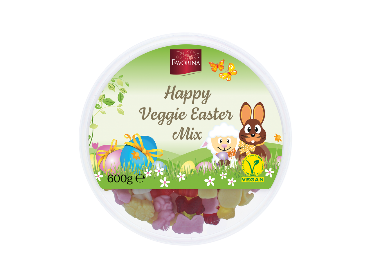 Mix de jeleuri vegane Favorina de Paște, 600g.