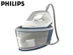White and blue steam generator iron with a large water tank, 2000 Series.