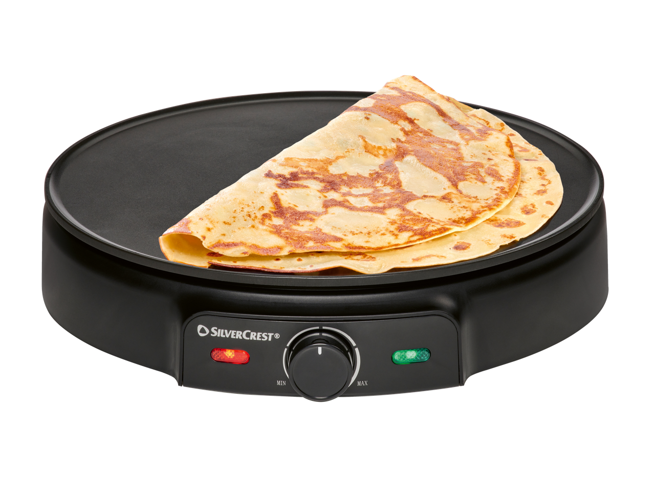 SILVERCREST® crêpemaker met crêpes op de kookplaat