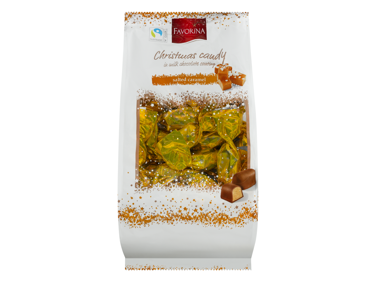 Favorina karácsonyi cukorka sós karamellel tejcsokoládé bevonattal