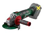 Cordless angle grinder with an auxiliary handle, without battery