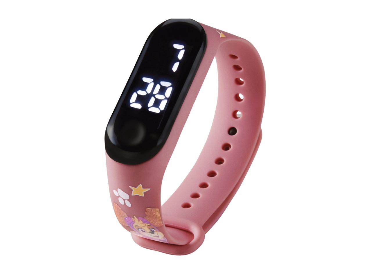 Pink Paw Patrol kids' LED digital wristwatch.