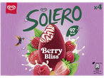 Boîte de quatre bâtonnets glacés aux fruits rouges, 97 kcal par bâtonnet.